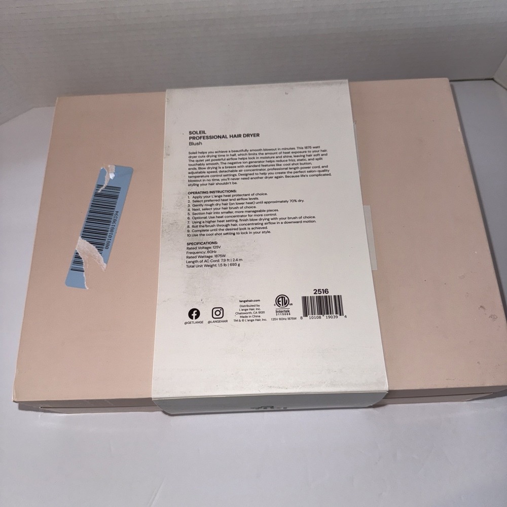 L'ange Soleil Professional Hair Dryer 3 Heat Settings & 2 Airflow Settings New - Picture 2 of 3